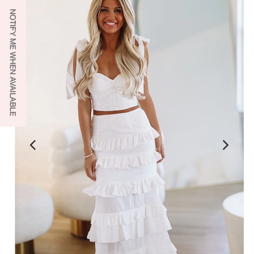 Hazel and Olive two piece, ruffled, tiered dress. Worn once to Bridgerton shower